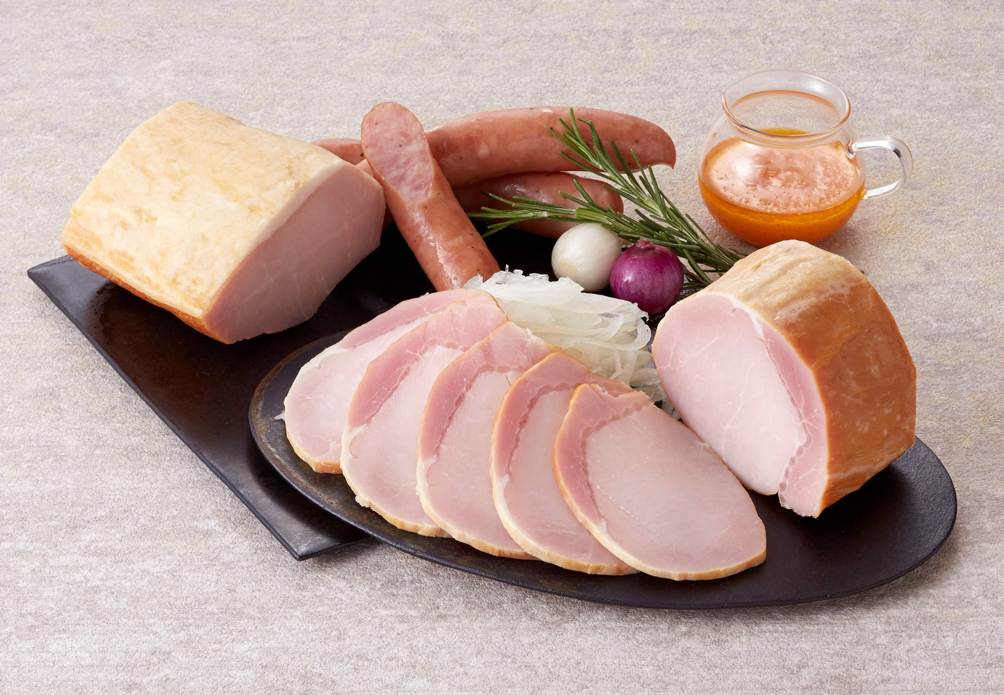 〈産直〉三田屋本店 ロースハム 2種詰合せ ドレッシング付き【冷蔵】