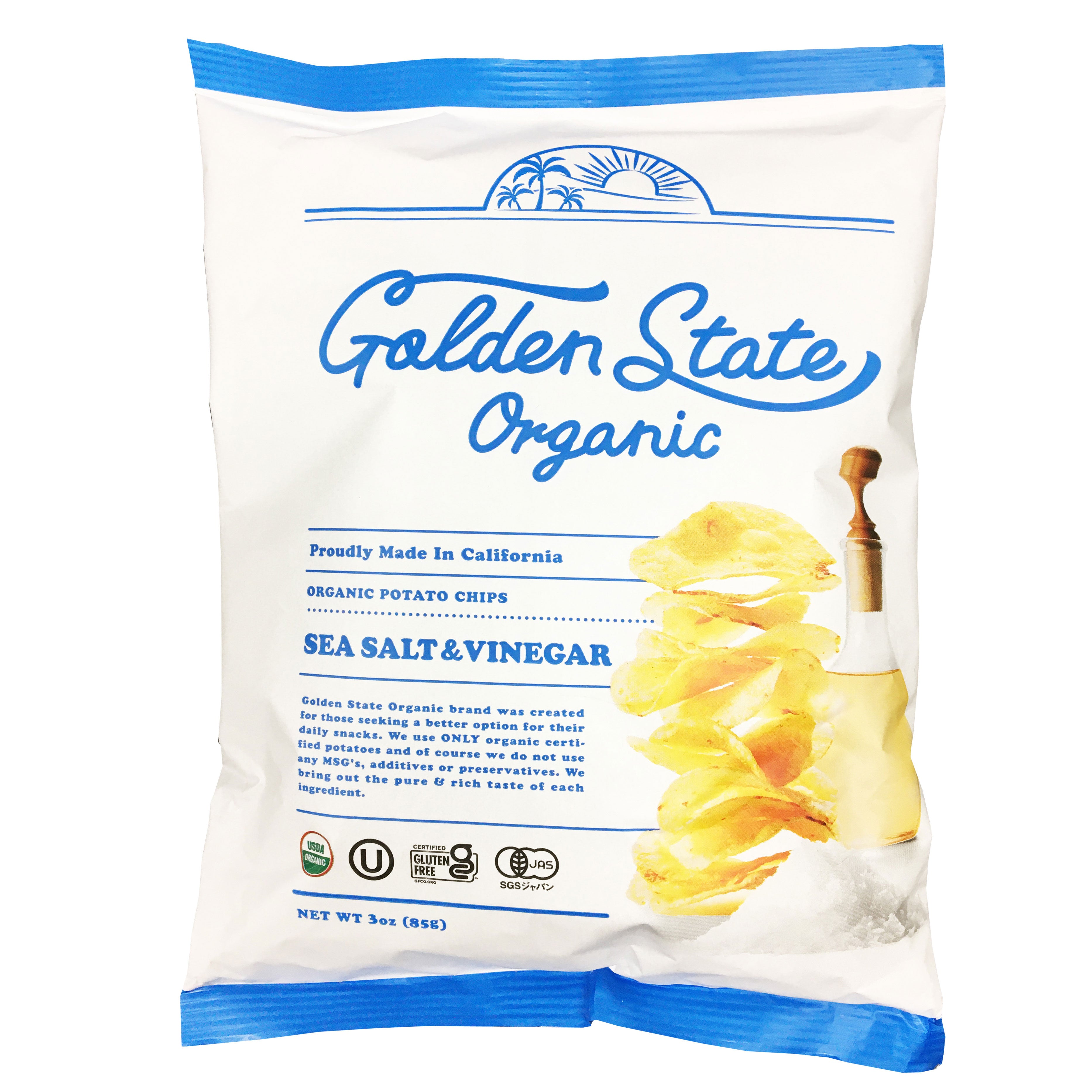 Golden State Organic 有機ポテトチップス　シーソルト＆ビネガー味