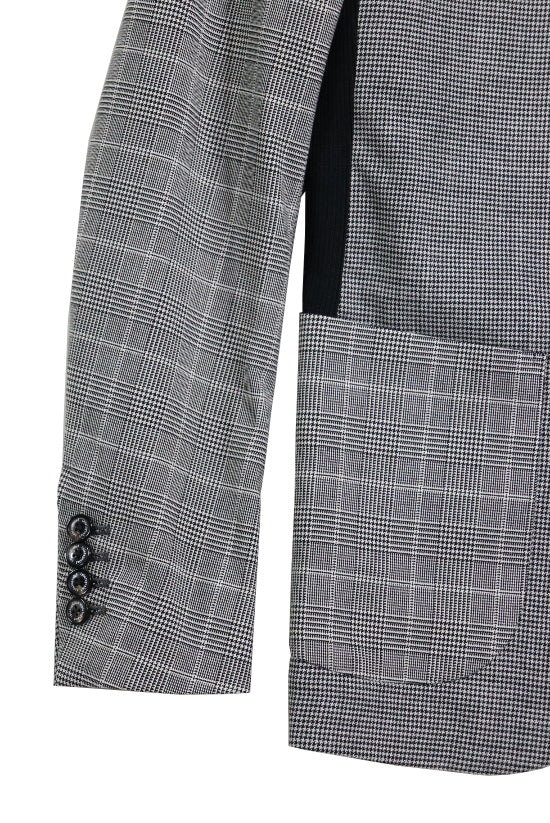 1PIU1UGUALE3 リブジャケット – CRAZY PATTERN – (black/white) Lサイズ