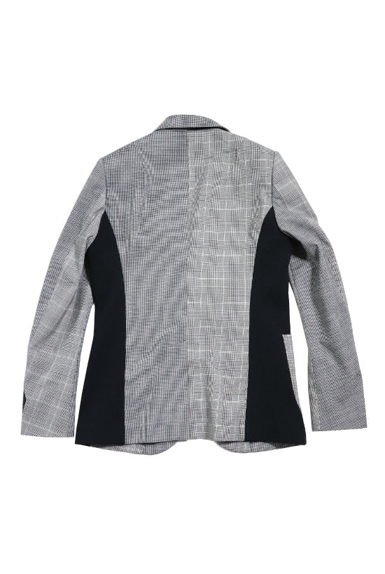 1PIU1UGUALE3 リブジャケット – CRAZY PATTERN – (black/white) Lサイズ