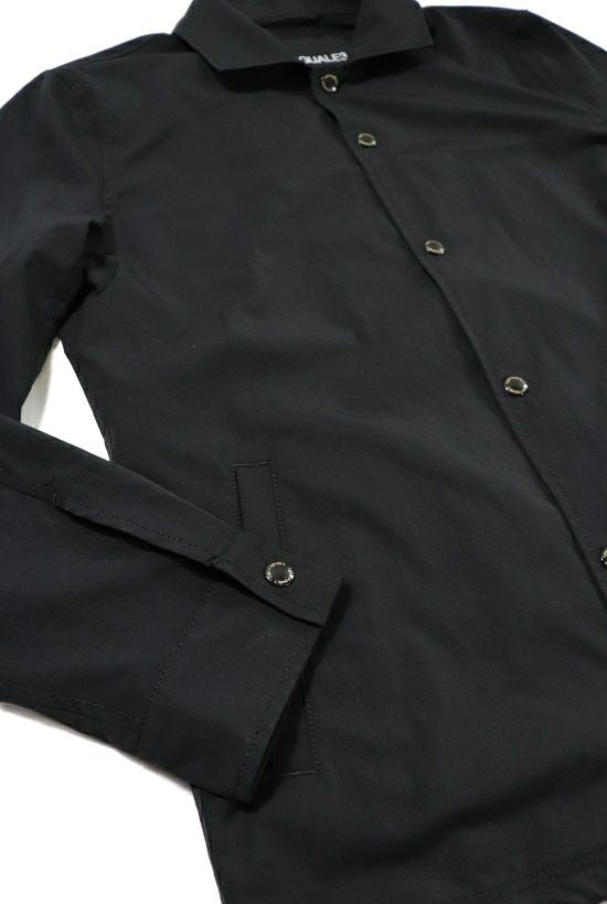 1PIU1UGUALE3 コーチシャツジャケット 長袖 レーザー刻印入り  (black/black) S・L・XL