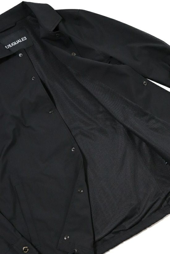 1PIU1UGUALE3 コーチシャツジャケット 長袖 レーザー刻印入り  (black/black) S・L・XL