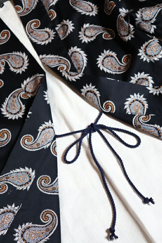 1PIU1UGUALE3 オリジナルペイズリー柄 羽織り ネイビー Mサイズ