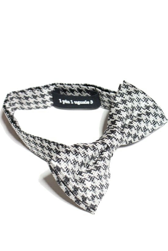 1pi1uguale3 acc bow tie original houndtooth small slik100(grey)