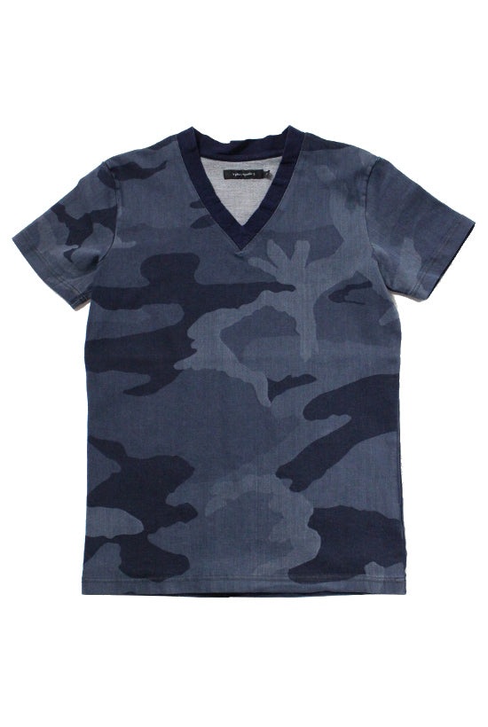 1PIU1UGUALE3 インディゴ ビッグカモ Tシャツ  (l.blue) Sサイズ