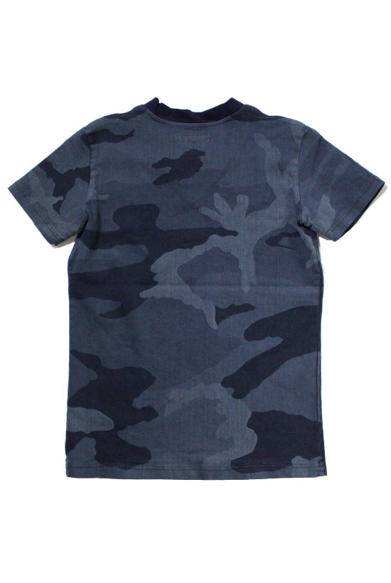 1PIU1UGUALE3 インディゴ ビッグカモ Tシャツ  (l.blue) Sサイズ