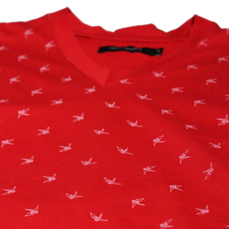 1PIU1UGUALE3 ORITSURU MONOGRAM L/S V-NECK T [レッド]