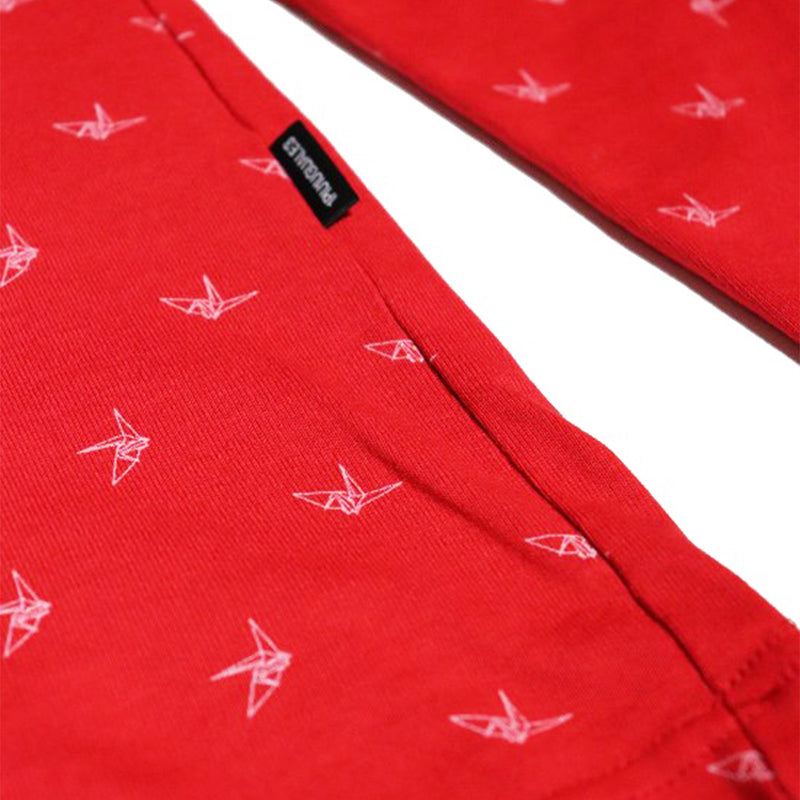 1PIU1UGUALE3 ORITSURU MONOGRAM L/S V-NECK T [レッド]